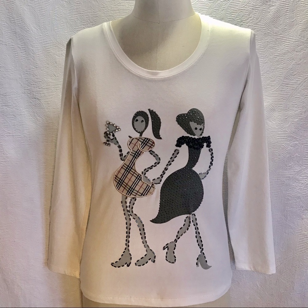 Burberry XS/S tsh printed with beads & sequins